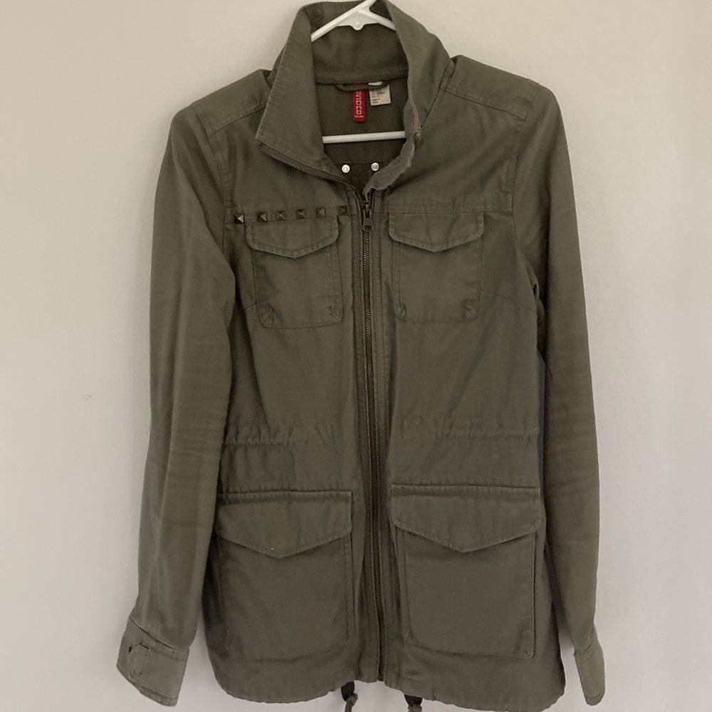 H&M Army Green Studded Jacket